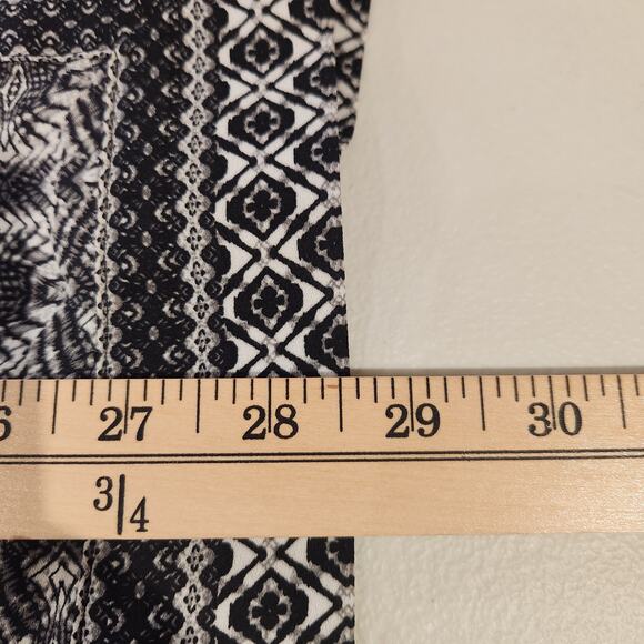 Max Studio Womens Black White Tribal Print Open Kimono Top Size Small Flowy - Picture 8 of 10